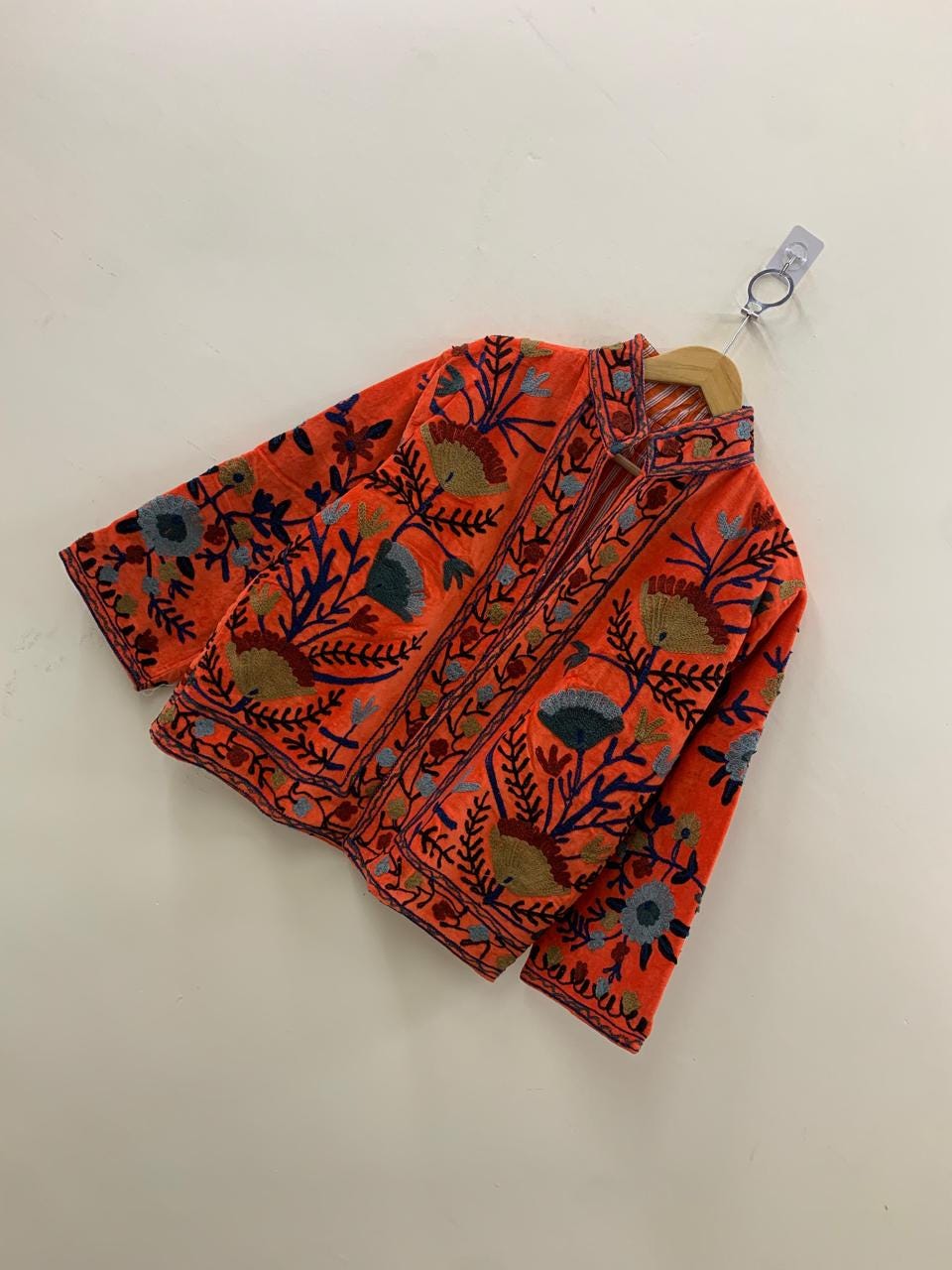 Boho Velvet Suzani Jacket | Short Embroidered Ethnic Coat | Vintage Bomber Jacket Women | Winter Outfit | Festival Jacket | Gift for Her