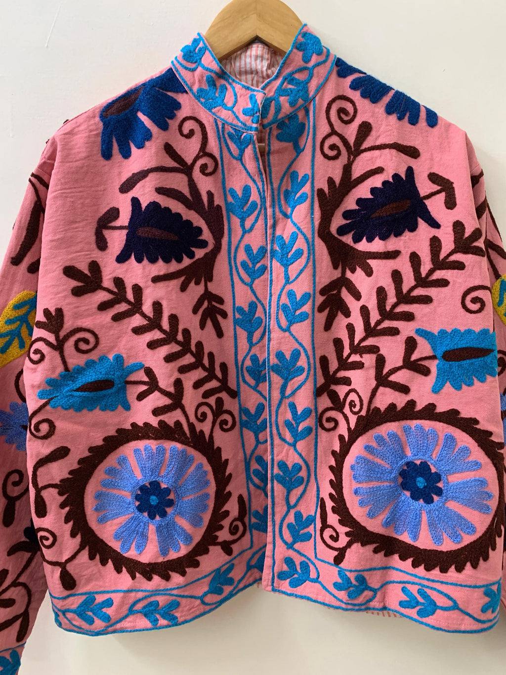 Suzani Velvet Embroidery Jacket | Unisex Kimono Robe | Winter Jacket | Ethnic Vintage Outerwear | Bridesmaid Jacket | Gift For Her