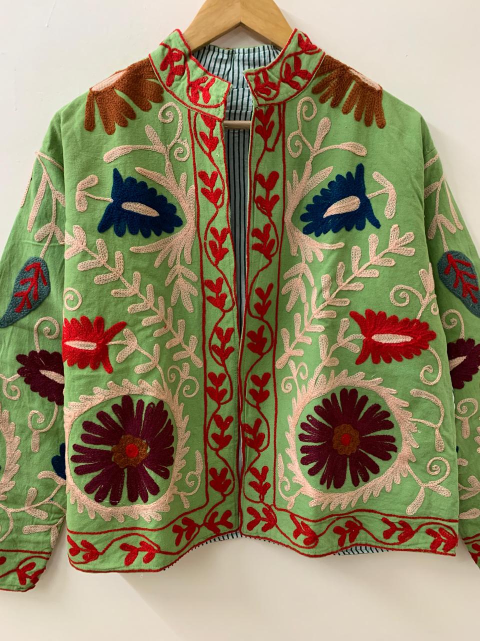 Suzani Embroidery Velvet Jacket | Traditional Oversized Jacket  | Boho Coat | Winter Outerwear | Ethnic Clothing Jacket  | Gift for Her