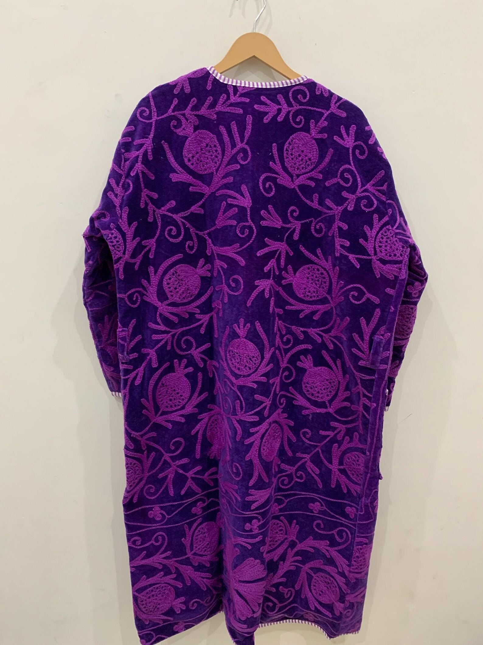 Handmade Suzani Kimono Robe Long Boho Jacket | Vintage Embroidered Uzbek Textile Coat | Festival Duster | Unique Bohemian Style| Duster Robe