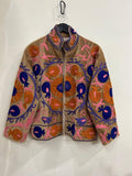 Suzani Embroidered Velvet Winter Jacket | Handmade Short Festival Coat | Ethnic Bohemian Outerwear | Winter Kimono Jacket | Gift For Wife