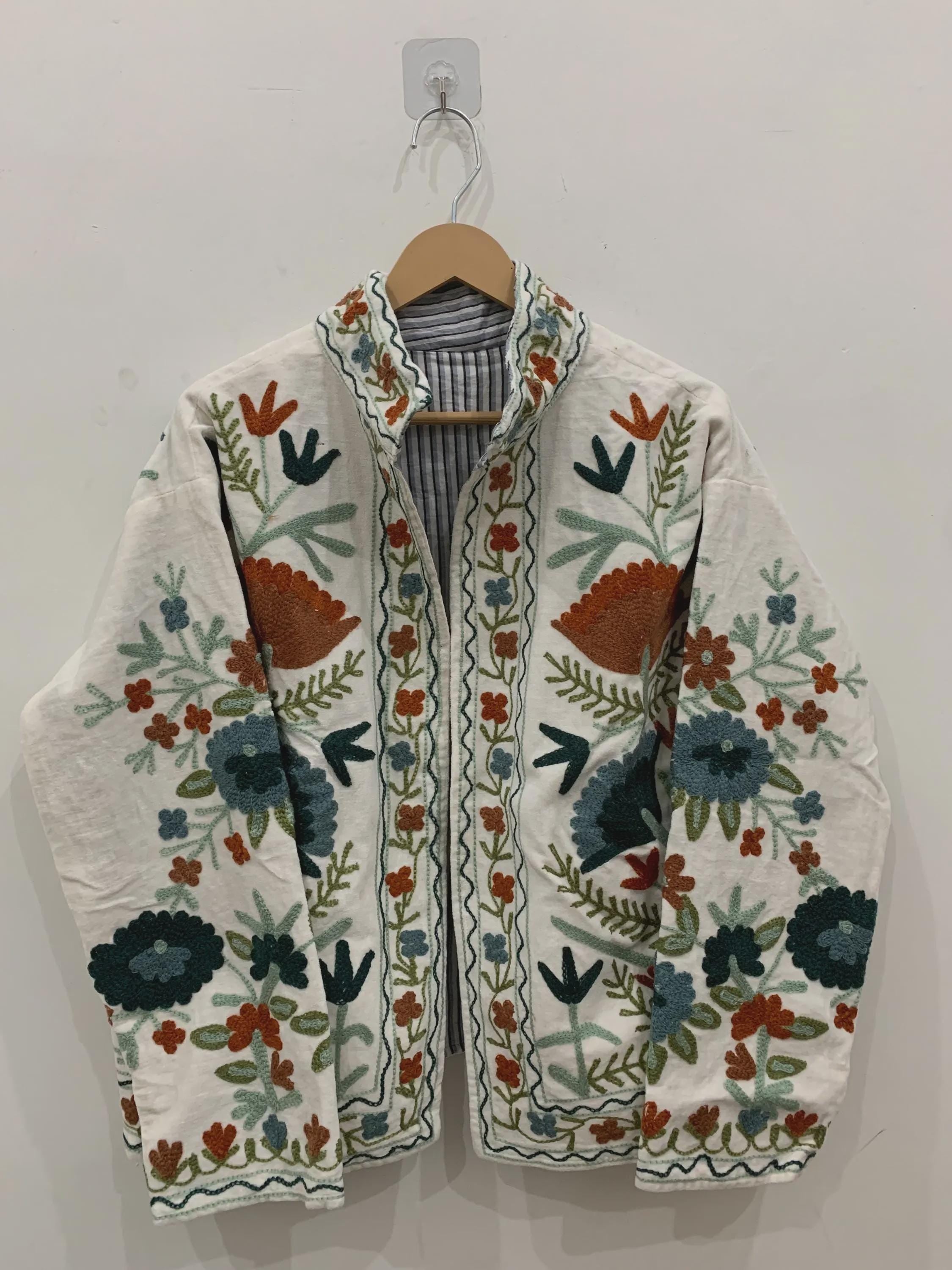 Luxurious Embroidery Suzani Velvet Winter Jacket, Suzani Floral Coat, Unisex Bomber Jacket, Winter Jacket, Women's Coat, Duster Boho Jacket