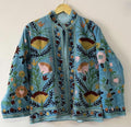 Suzani Embroidered Velvet Winter Jacket | Handmade Short Festival Coat | Ethnic Bohemian Outerwear | Winter Kimono Jacket | Gift For Wife