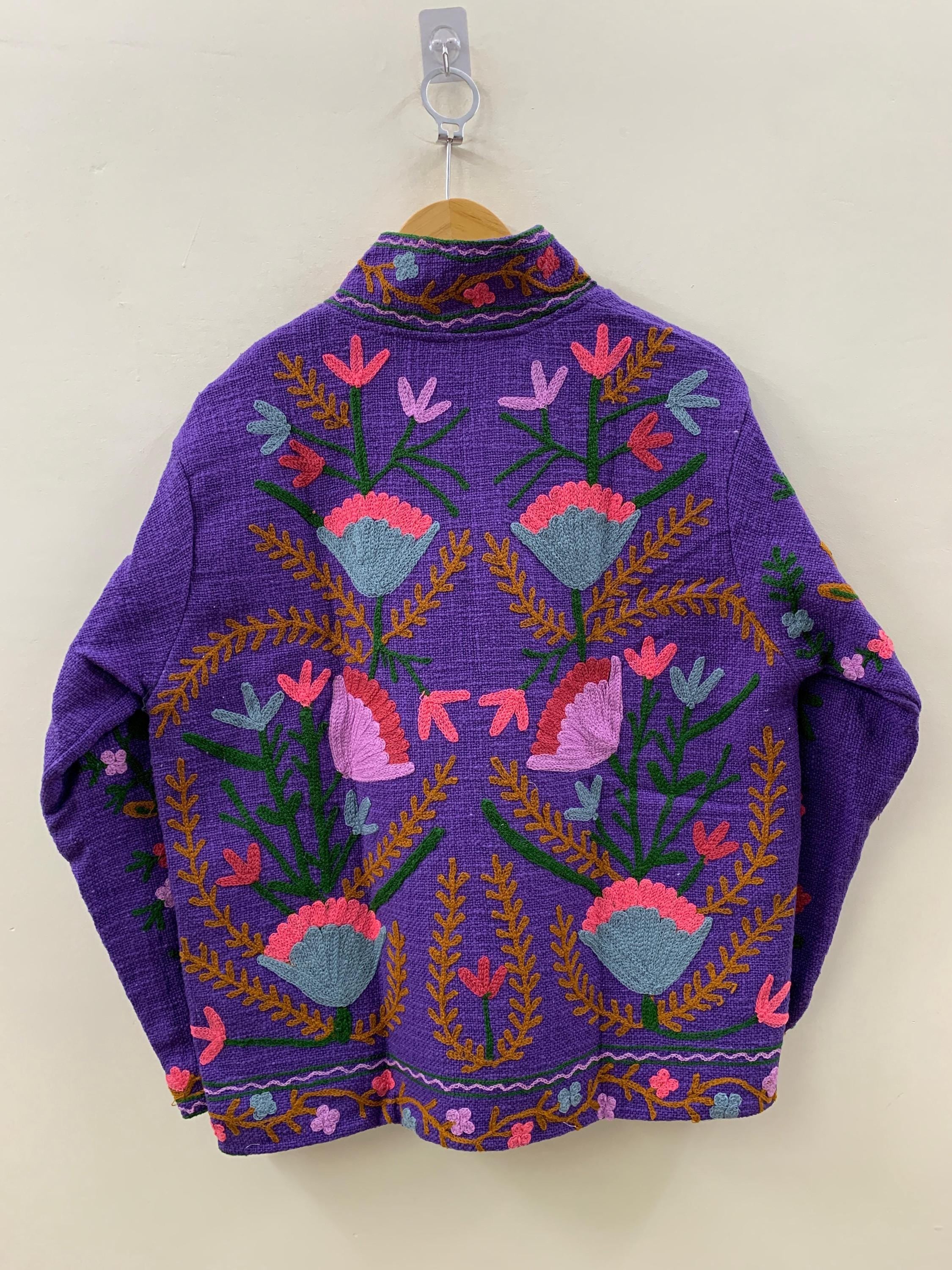 TNT Suzani Jacket | Embroidered Short Coat | Uzbek Suzani Kimono | Boho Style Jacket | Winter Fashion Coat | Unique Gift for Her