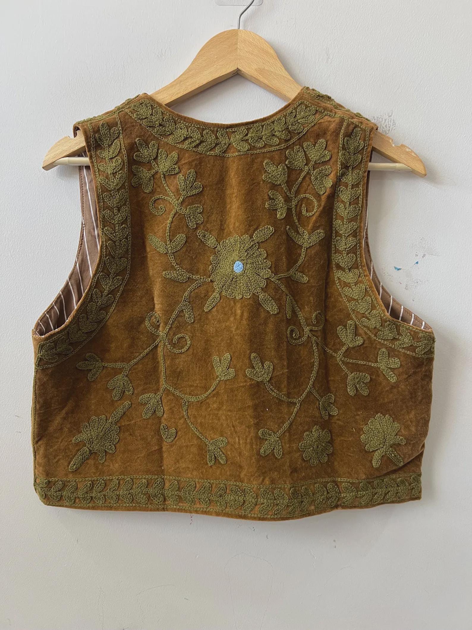 Handmade Suzani Vest | Boho Embroidered Waistcoat | Vintage Suzani Gilet | Sleeveless Ethnic Jacket | Festival Boho Vest | Gift for Her