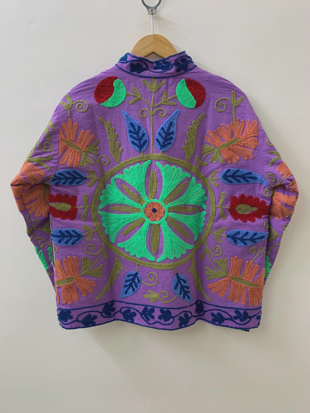 Velvet Suzani Short Coat | Embroidered Jacket Women | Suzani Kimono Robe | Boho Vintage Jacket | Ethnic Outerwear | Gift for Women