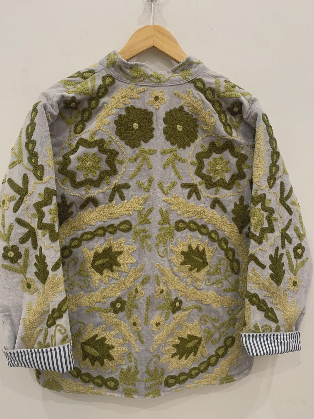 Hand Embroidered Suzani Artisan Short Jacket |Autumn Winter Boho Jacket | Special Gift | Bomber Kimono Style Jacket | Oversized Boho Jacket