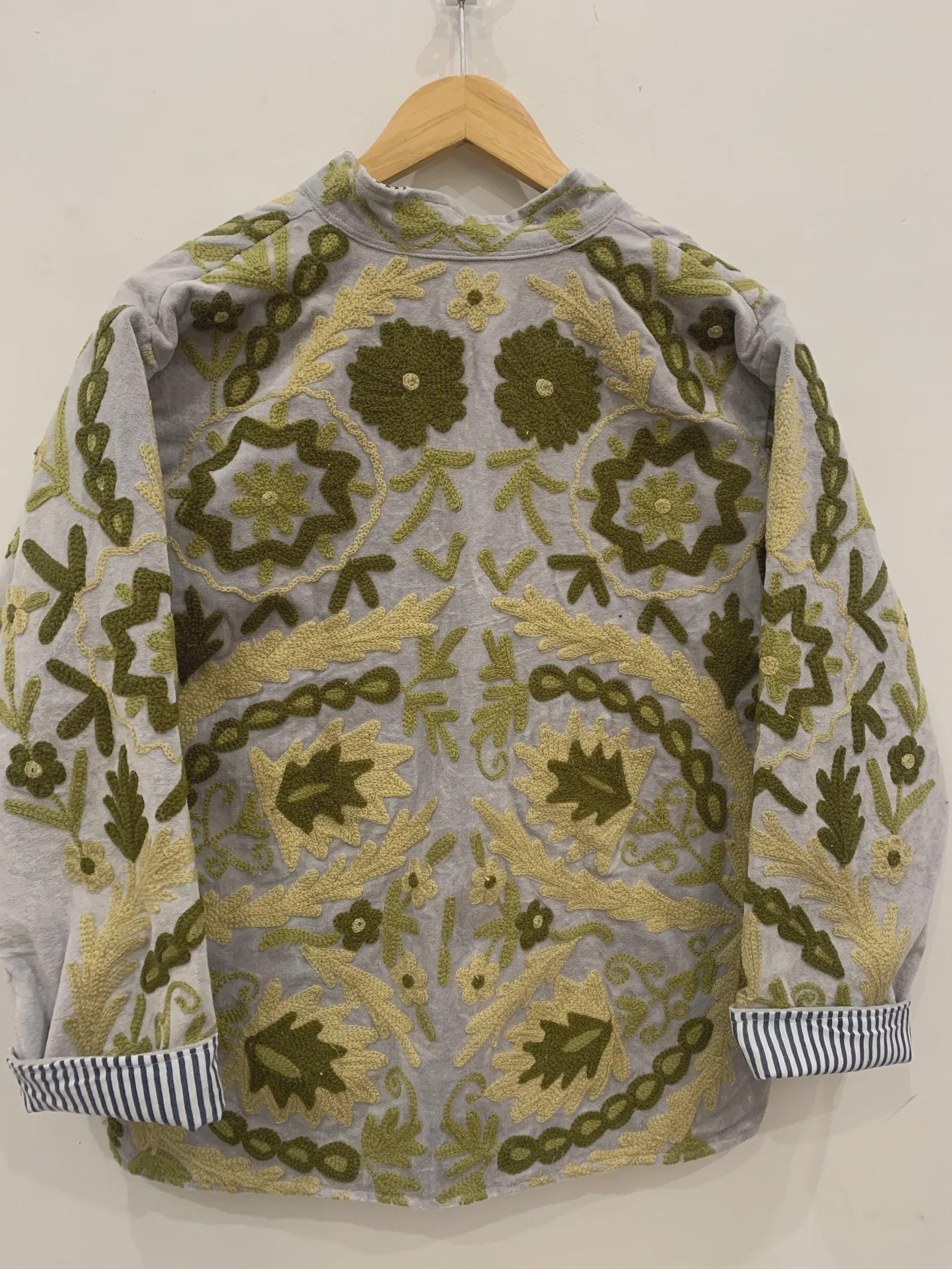 Hand Embroidered Suzani Artisan Short Jacket |Autumn Winter Boho Jacket | Special Gift | Bomber Kimono Style Jacket | Oversized Boho Jacket