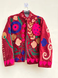 Suzani Velvet Jacket Women | Embroidered Kimono Coat | Boho Vintage Jacket | Warm Winter Outerwear | Handmade Artisan Coat | Gift for Her