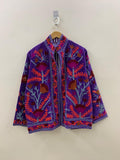 Suzani Velvet Short Boho Jacket | Embroidered Ethnic Coat |Vintage Women Jacket | Winter Spring Outerwear | Festival Clothing | Gift for Her