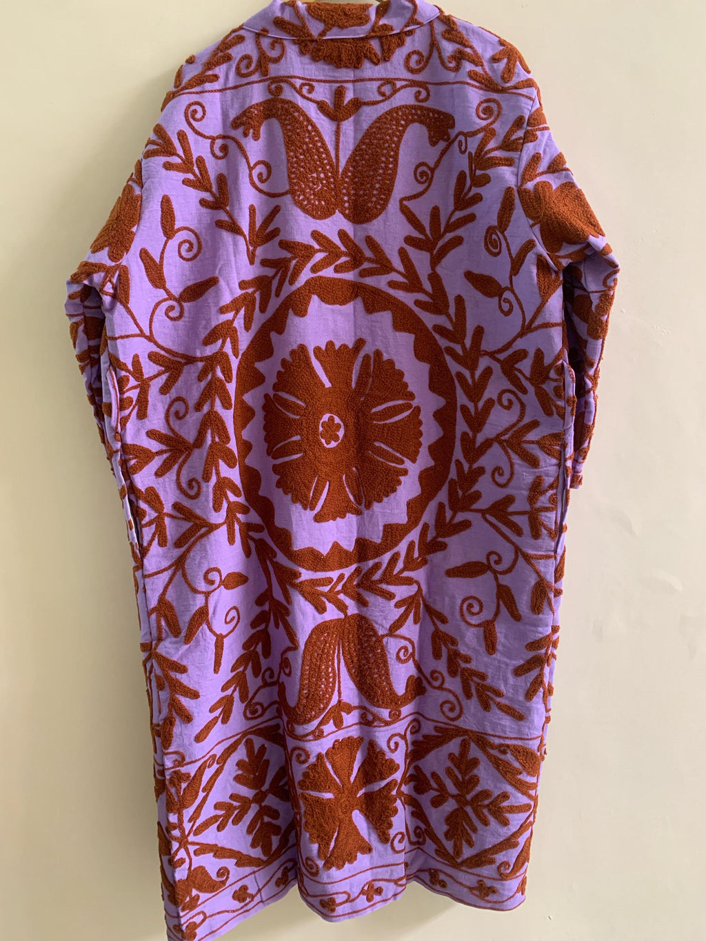 Cotton Canvas Embroidered Summer Kimono | Japanese Dress Threadwork | Handmade Duster Jacket | Gift For Her | Beach coverup | Resort wear