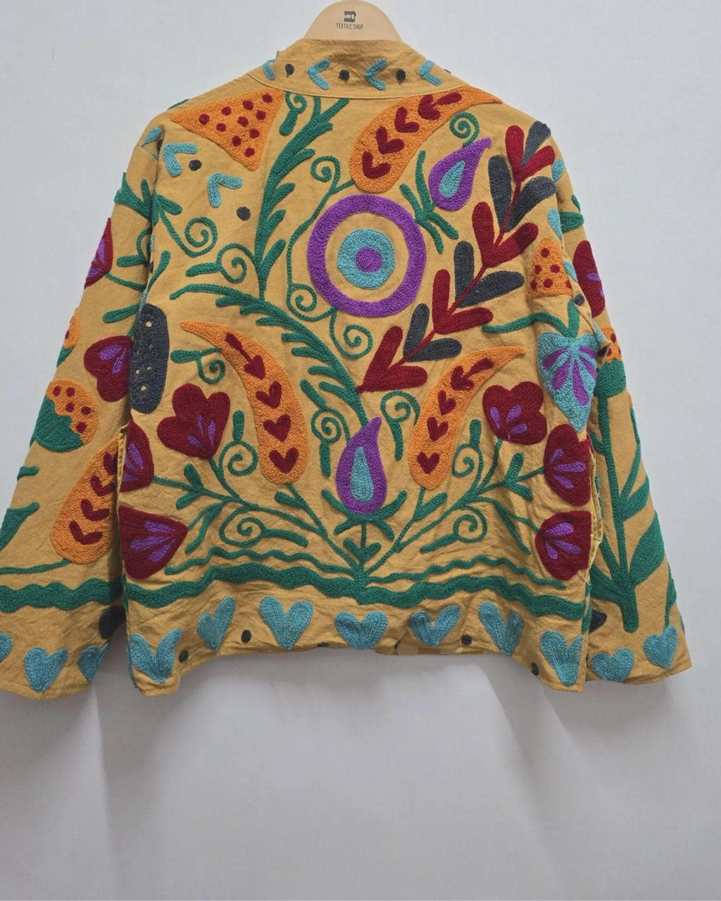 Hand Embroidered Velvet Suzani Jacket | Bohemian Kimono Jacket | Winter Coat | Unisex Jacket | Vintage Boho Outerwear | Gift for Women