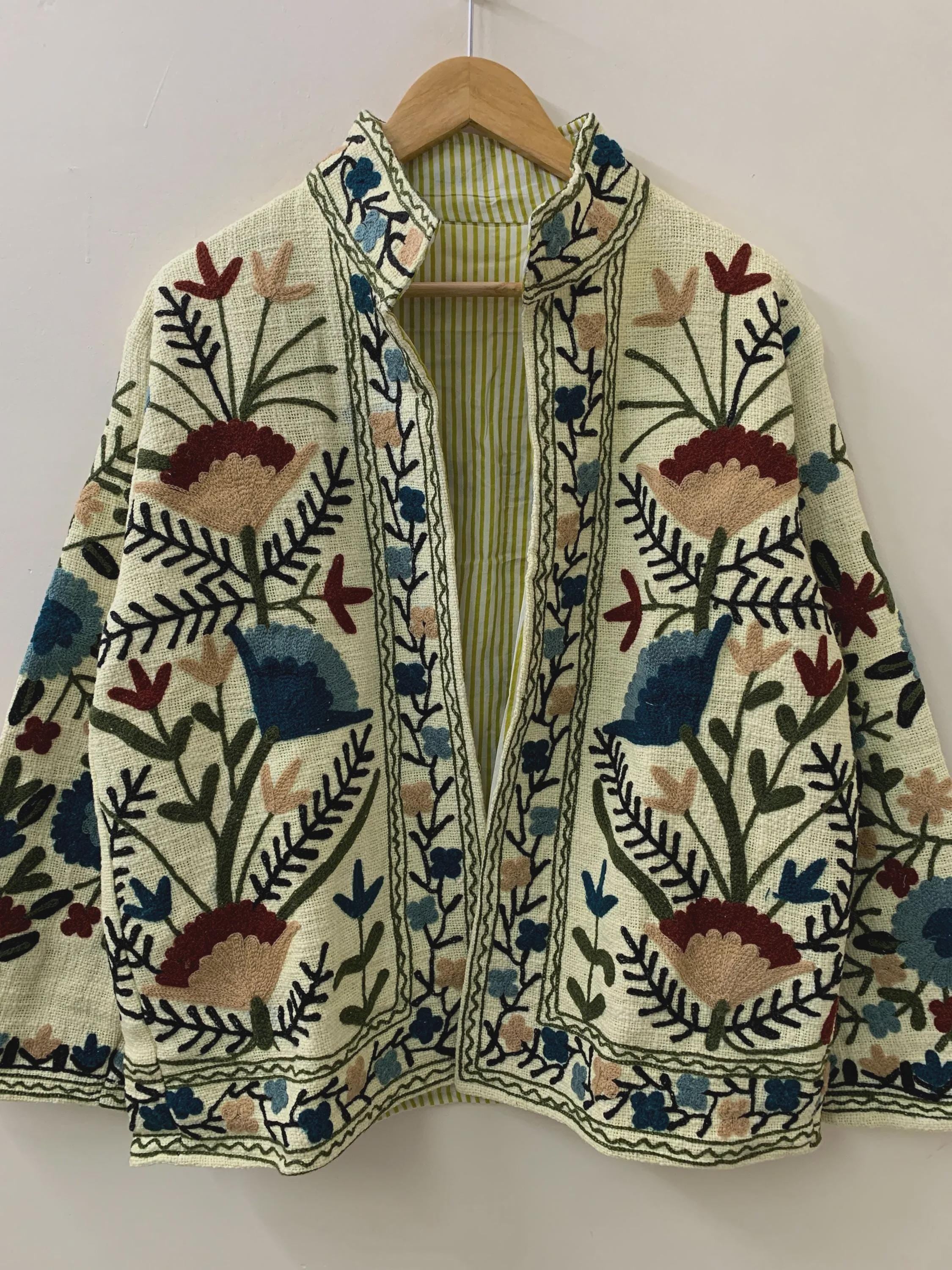 Suzani Jacket TNT | Short Embroidered Jacket | Uzbek Handmade Coat | Bohemian Kimono Jacket | Winter Ethnic Coat | Gift for Women