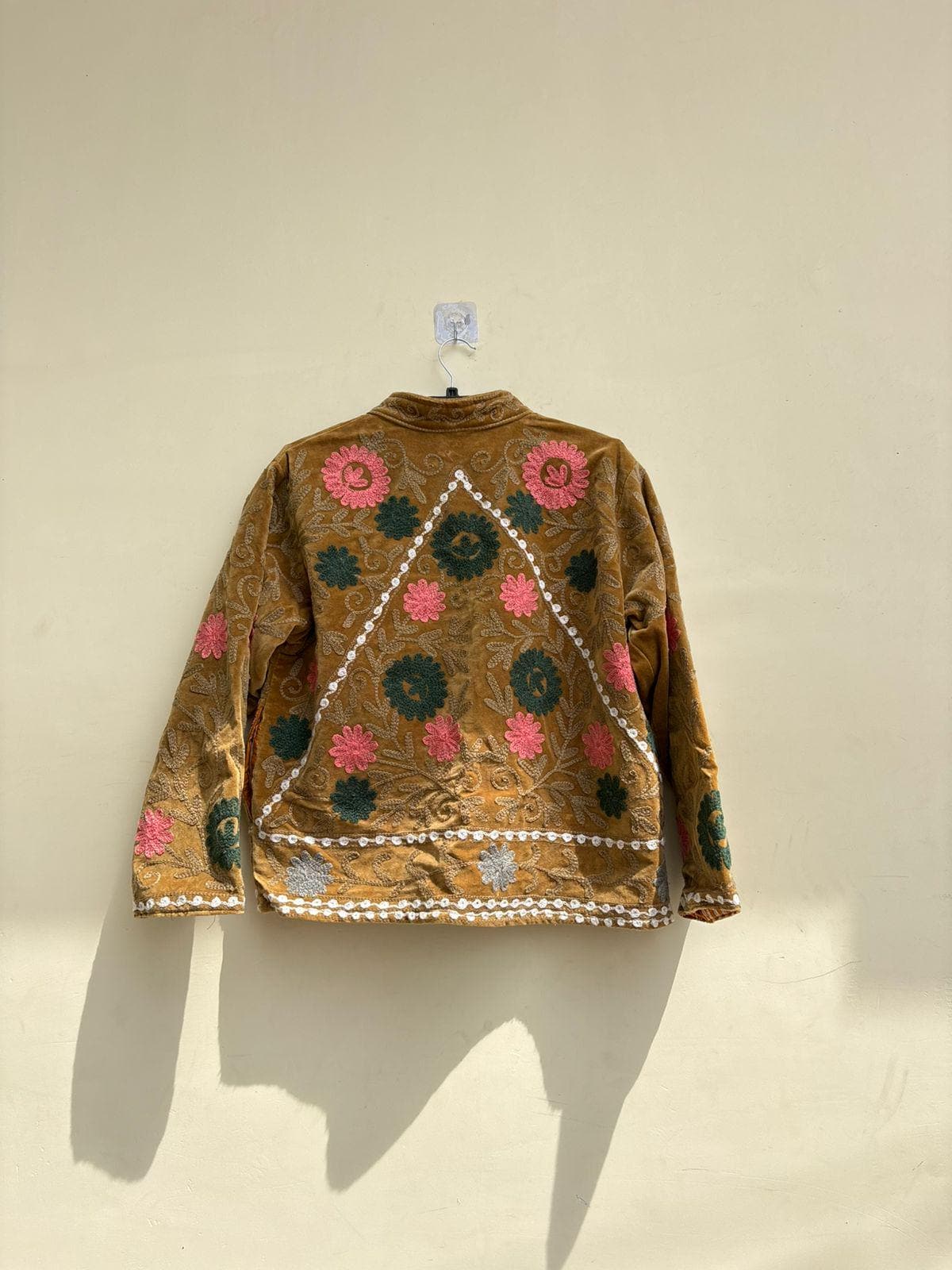 Velvet Suzani Jacket | Floral Embroidery Jacket  | Bohemian Coat | Warm Winter Coat | Artisanal Outerwear | Gift For Her | Cropped Coat