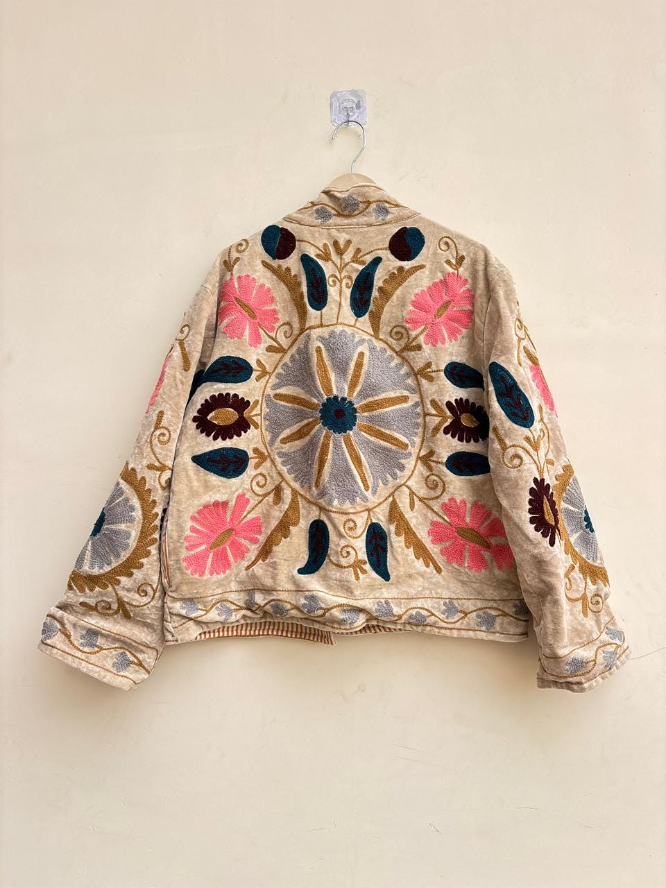 Velvet Suzani Jacket | Floral Embroidery Jacket  | Bohemian Coat | Winter Coat | Festival Jacket | Gift For Her | Warm Winter Outerwear