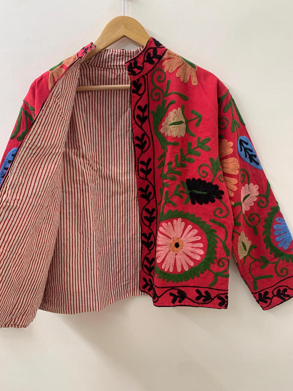 Bohemian Suzani Coat | Handmade Embroidered Cotton Jacket | Vintage Ethnic Boho Outerwear | Festival Fashion | Gift for Women