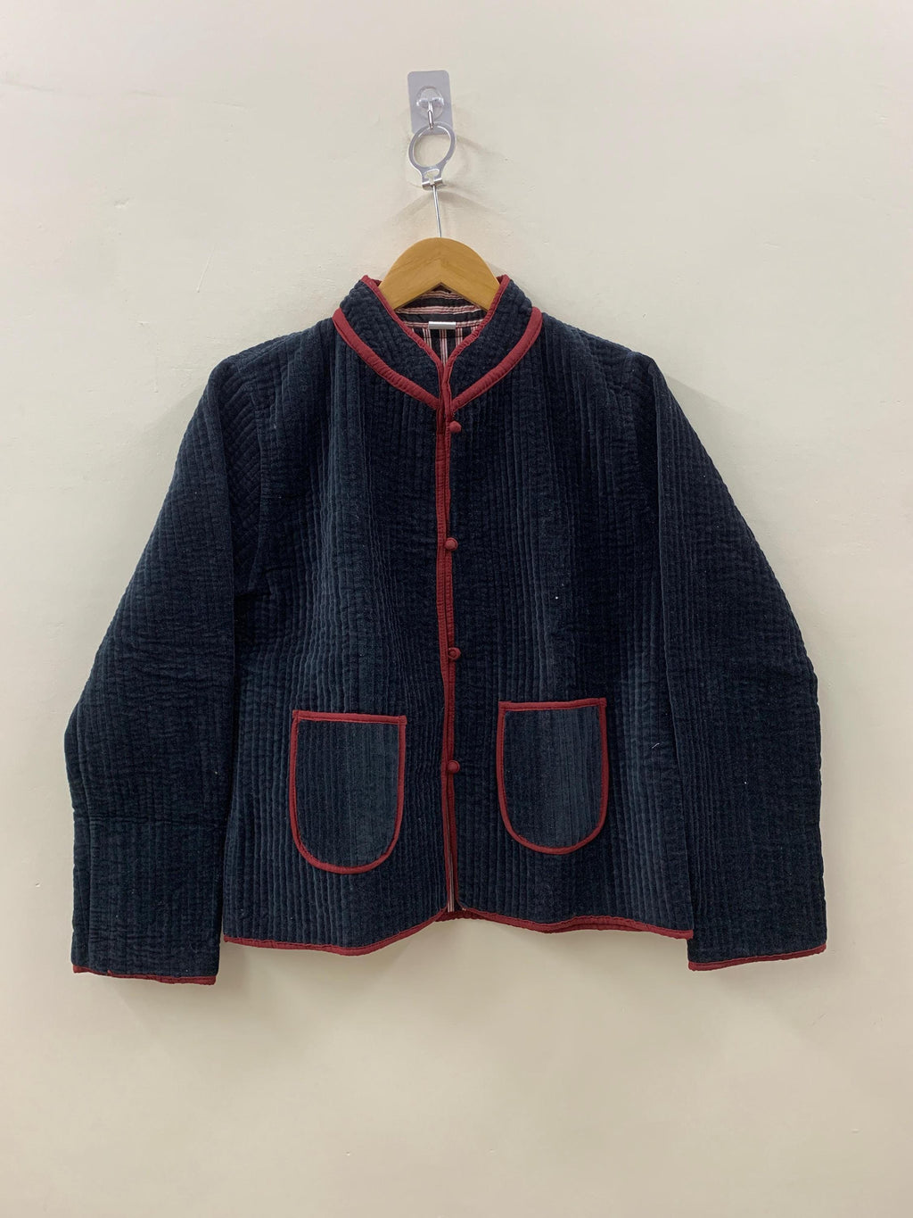 Ethnic Style Quilted Velvet Solid Jacket | Quilted Coat | Buttoned Boho Jacket | Velvet Short Blazer | Winter Bomber Coat | Duster Jacket