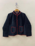 Ethnic Style Quilted Velvet Solid Jacket | Quilted Coat | Buttoned Boho Jacket | Velvet Short Blazer | Winter Bomber Coat | Duster Jacket
