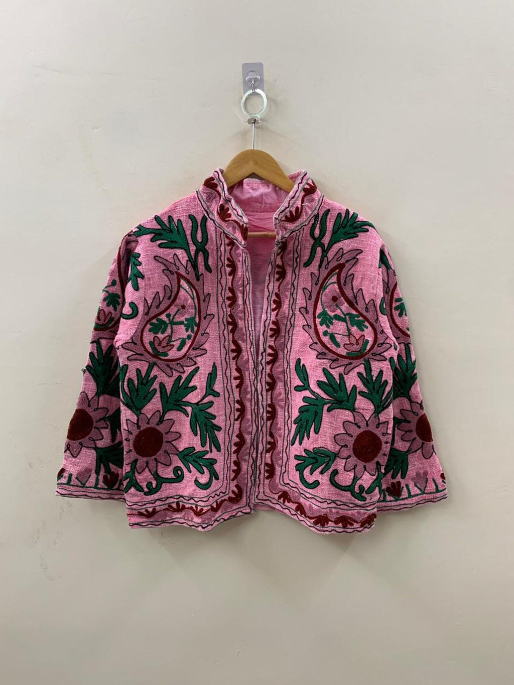 Floral TNT Suzani Jacket | Embroidered Winter Short Coat | Gift For Her