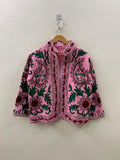 Floral TNT Suzani Jacket | Embroidered Winter Short Coat | Gift For Her