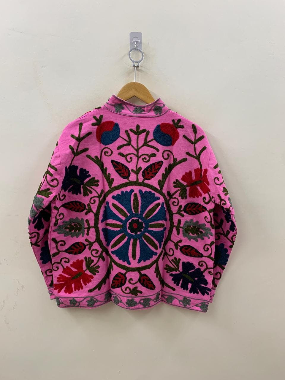 Chic Embroidered Cotton Suzani Short Jacket – Tribal Festival Kimono Jacket |Gift For Her | Duster Jacket | Bomber Coat | Spring Travel Coat