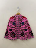 Chic Embroidered Cotton Suzani Short Jacket – Tribal Festival Kimono Jacket |Gift For Her | Duster Jacket | Bomber Coat | Spring Travel Coat