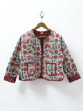 Women's Cotton Quilted Cropped Boho Jacket | Printed Lightweight Cropped Jacket | Spring Jacket | Bomber Jacket | Gift For Her | Outerwear