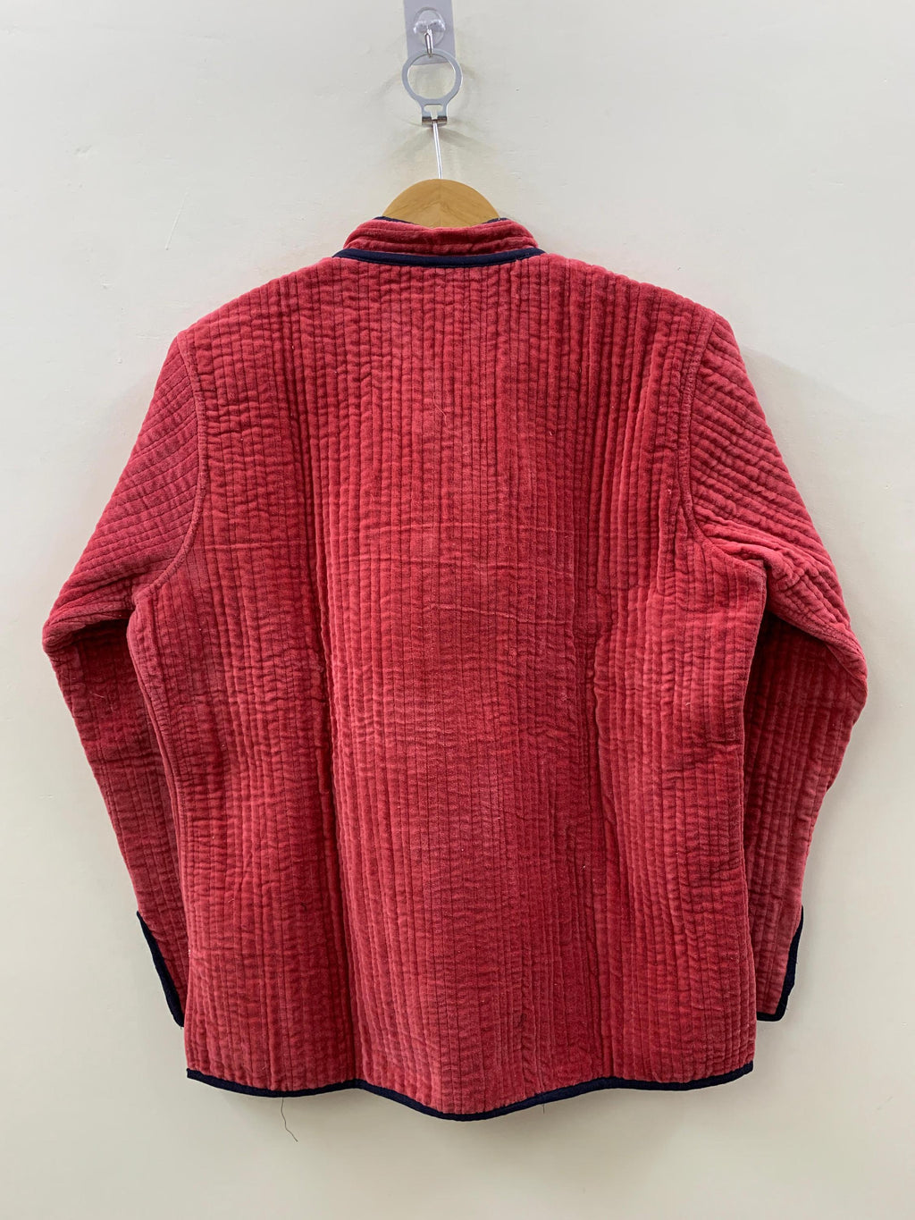 Red Quilted Velvet Solid Jacket | Quilted Velvet Coat | Buttoned Travel Jacket | Velvet Short Blazer | Winter Bomber Coat | Duster Jacket