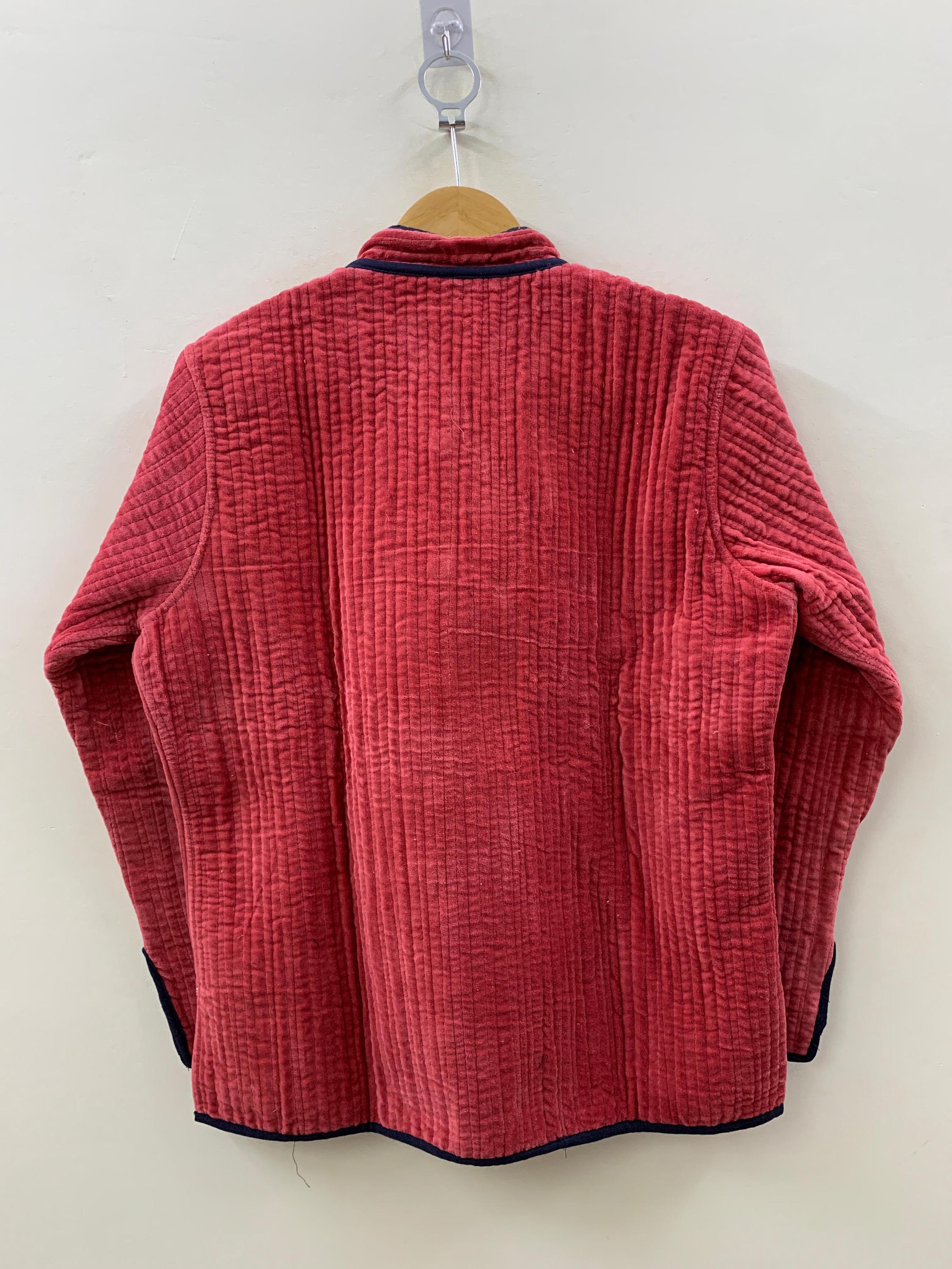 Red Quilted Velvet Solid Jacket | Quilted Velvet Coat | Buttoned Travel Jacket | Velvet Short Blazer | Winter Bomber Coat | Duster Jacket