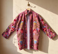 Suzani Cotton Jacket | Embroidered Kimono Coat | Oversized Winter Outerwear | Indian Ethnic Jacket | Warm Winter Coat | Gift for Her