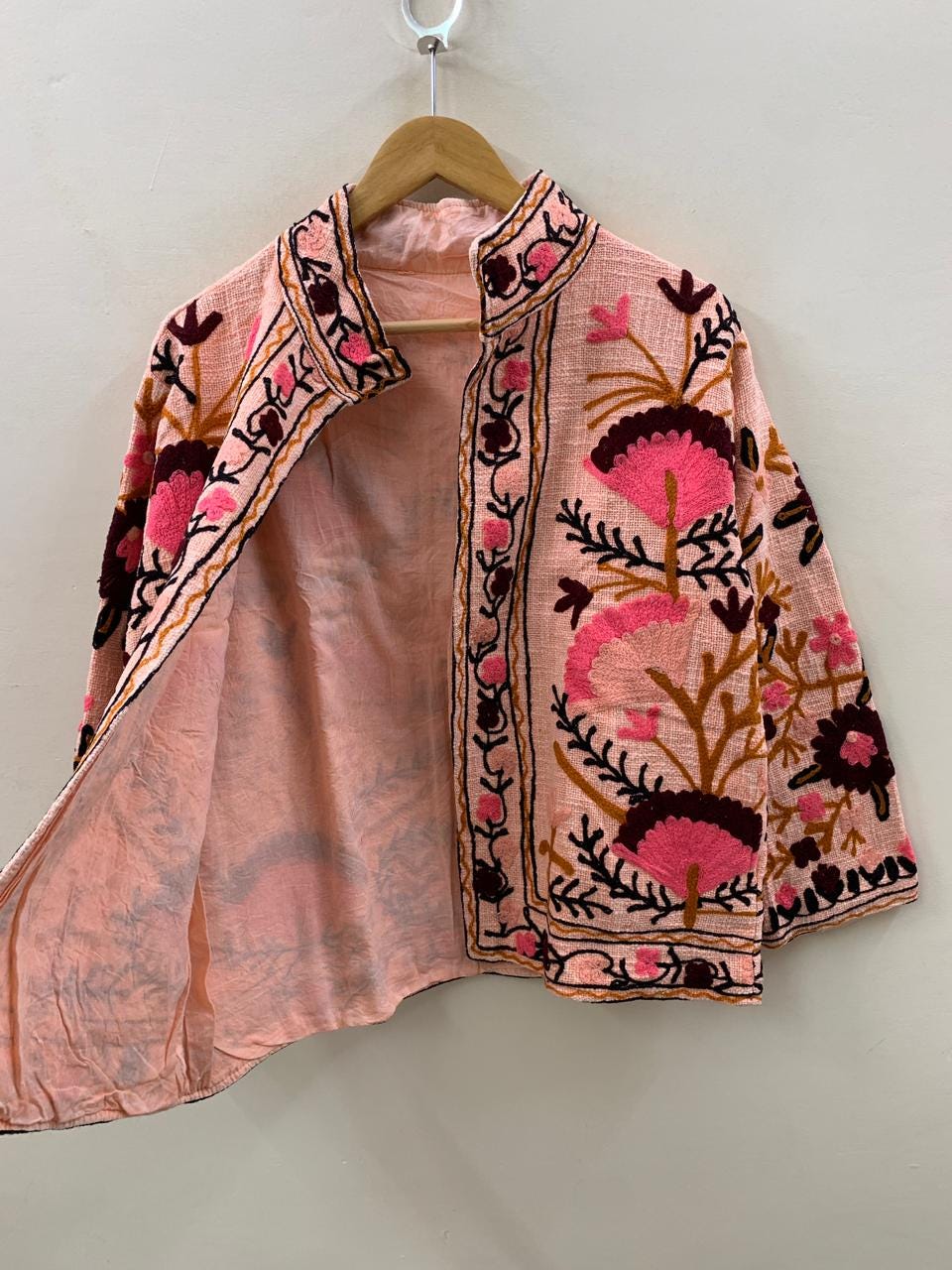 Suzani TNT Fabric Short Spring Jacket | Duster TNT Jacket | Button Winter Outerwear Jacket |Spring Bomber Coat| Gift For Her | TNT Coat