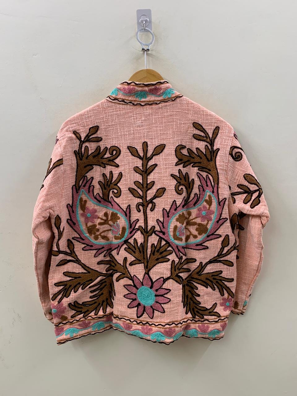 Floral Suzani TNT Fabric Short Boho Jacket | Long Sleeve Button Winter Coat | Short Jacket | Spring Bomber Jacket | Gift For Her | TNT Coat
