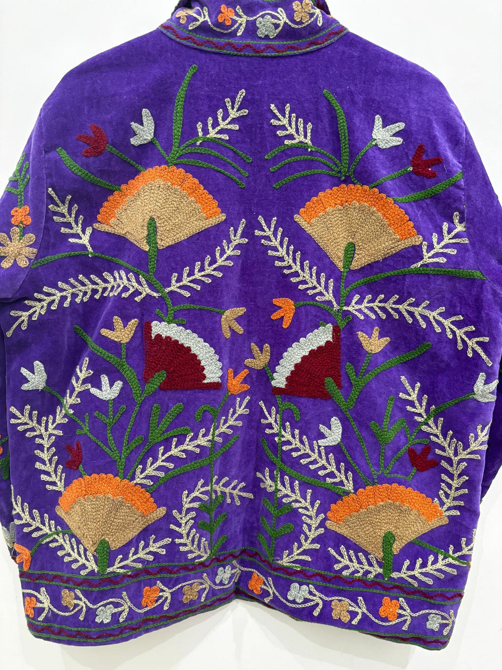 Purple Suzani Embroidery Jacket Batton Coat, Winter Suzani Jacket, Velvet Kimono Coat, Suzani Coat, Outerwear, Travel Jacket, Gift For Her
