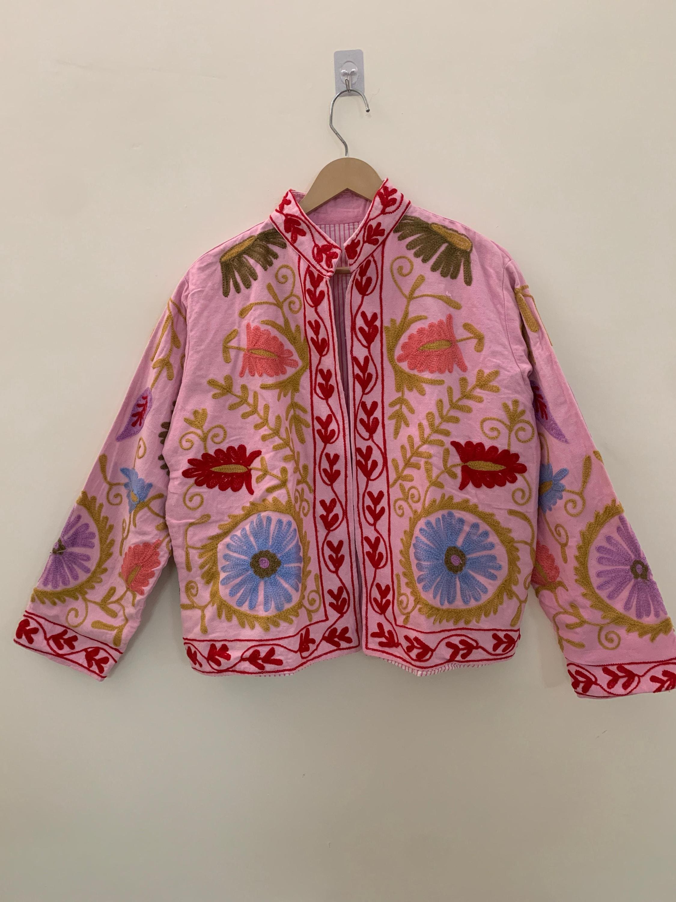 TNT Fabric Suzani Jacket | Street Jacket | Gift For Her| Suzani Embroidery Jacket | Winter Wear Coat | Women's Coat | Suzani Jacket