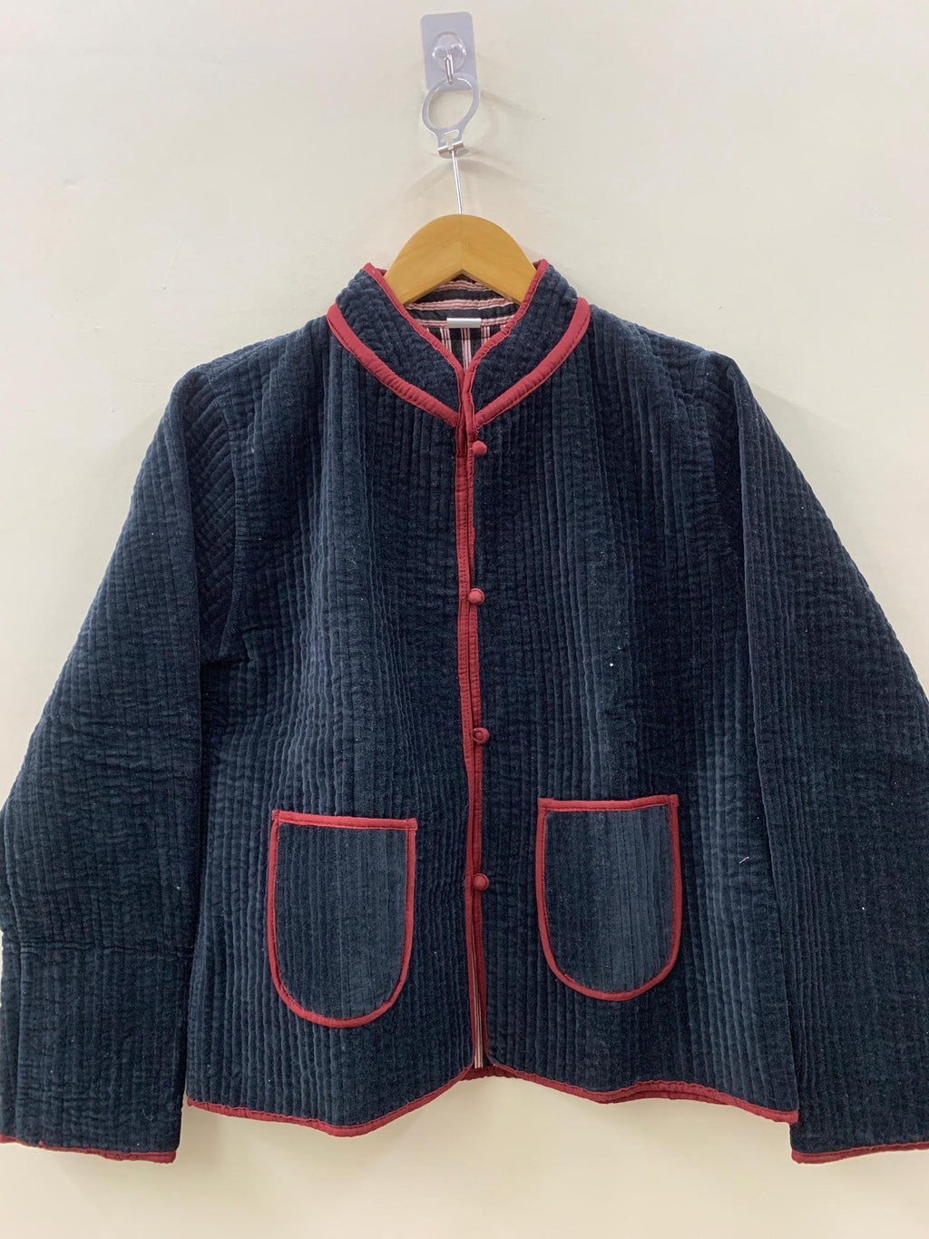 Ethnic Style Quilted Velvet Solid Jacket | Quilted Coat | Buttoned Boho Jacket | Velvet Short Blazer | Winter Bomber Coat | Duster Jacket
