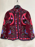 Floral Suzani Embroidered Velvet Winter Jacket | Handmade Short Festival Coat | Festival Outfit | Winter Coat | Traditional Jacket
