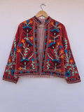 Handmade Suzani Embroidered Velvet Jacket | Boho Festival Coat