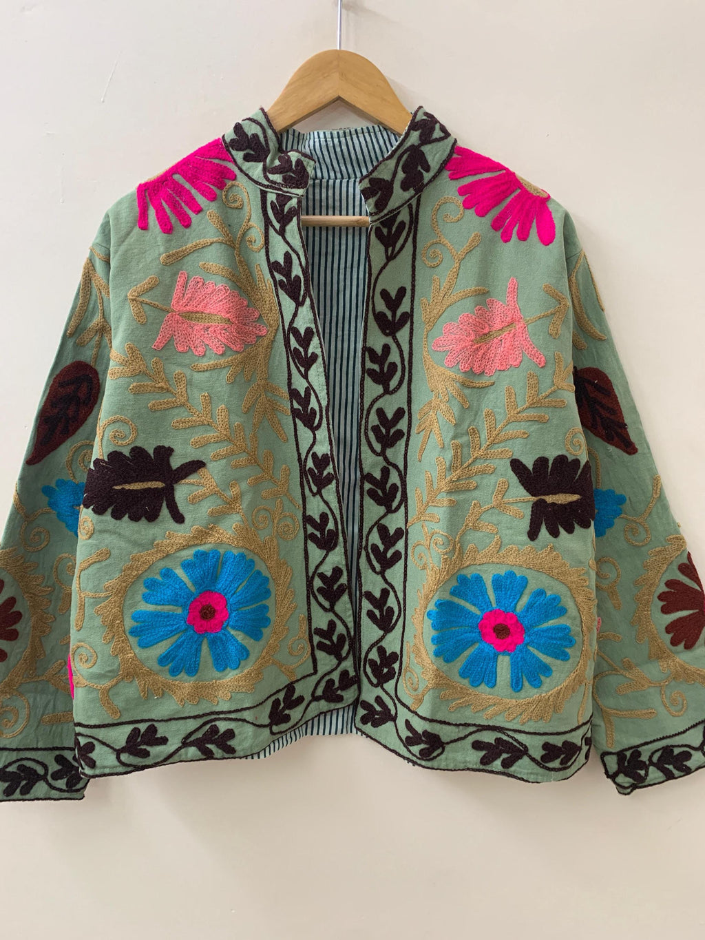 Winter Suzani Jacket | Velvet Suzani Embroidered Jacket | Ethnic Vintage Outerwear | Boho Jacket Women | Uzbek Style Coat | Gift For Her