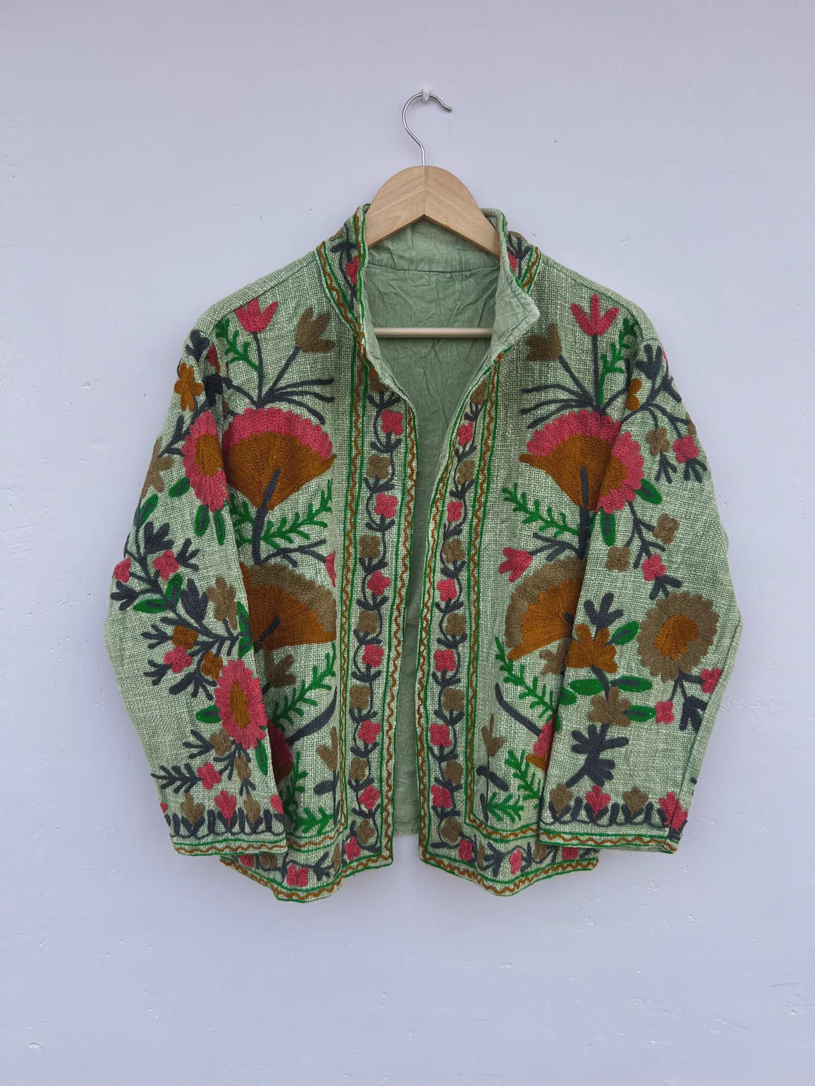 Handmade Soft TNT Fabric Suzani Jacket: Modern Short Chic Coat | Gift For Her