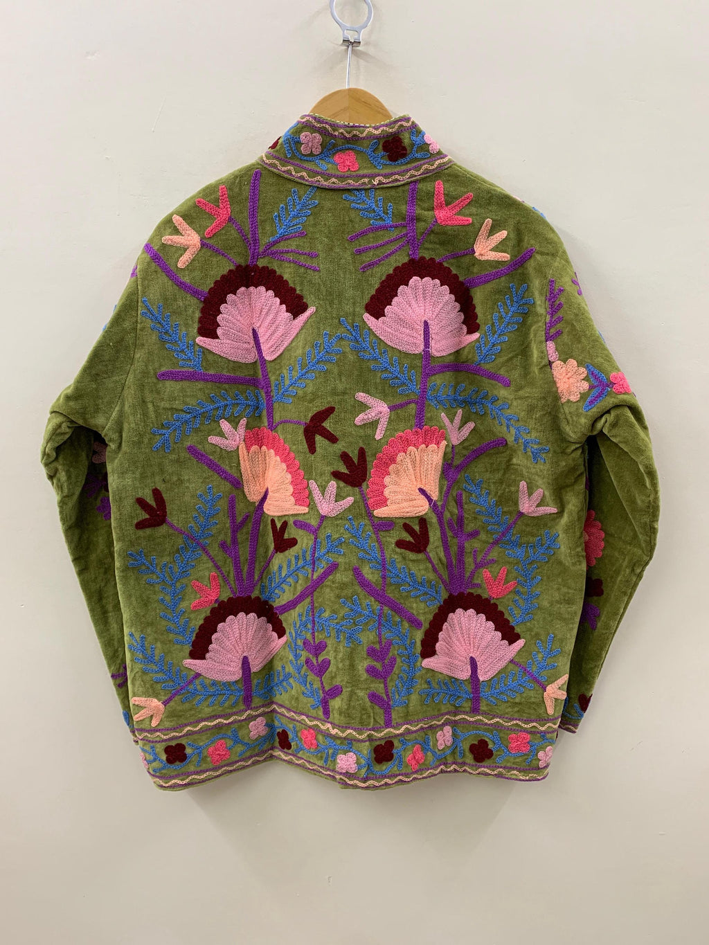 Handmade Embroidery Velvet Suzani Jacket | Women's Floral Clothing | Gift For Her | Bomber Winter Jacket | Street Kimono Jacket |Spring Coat