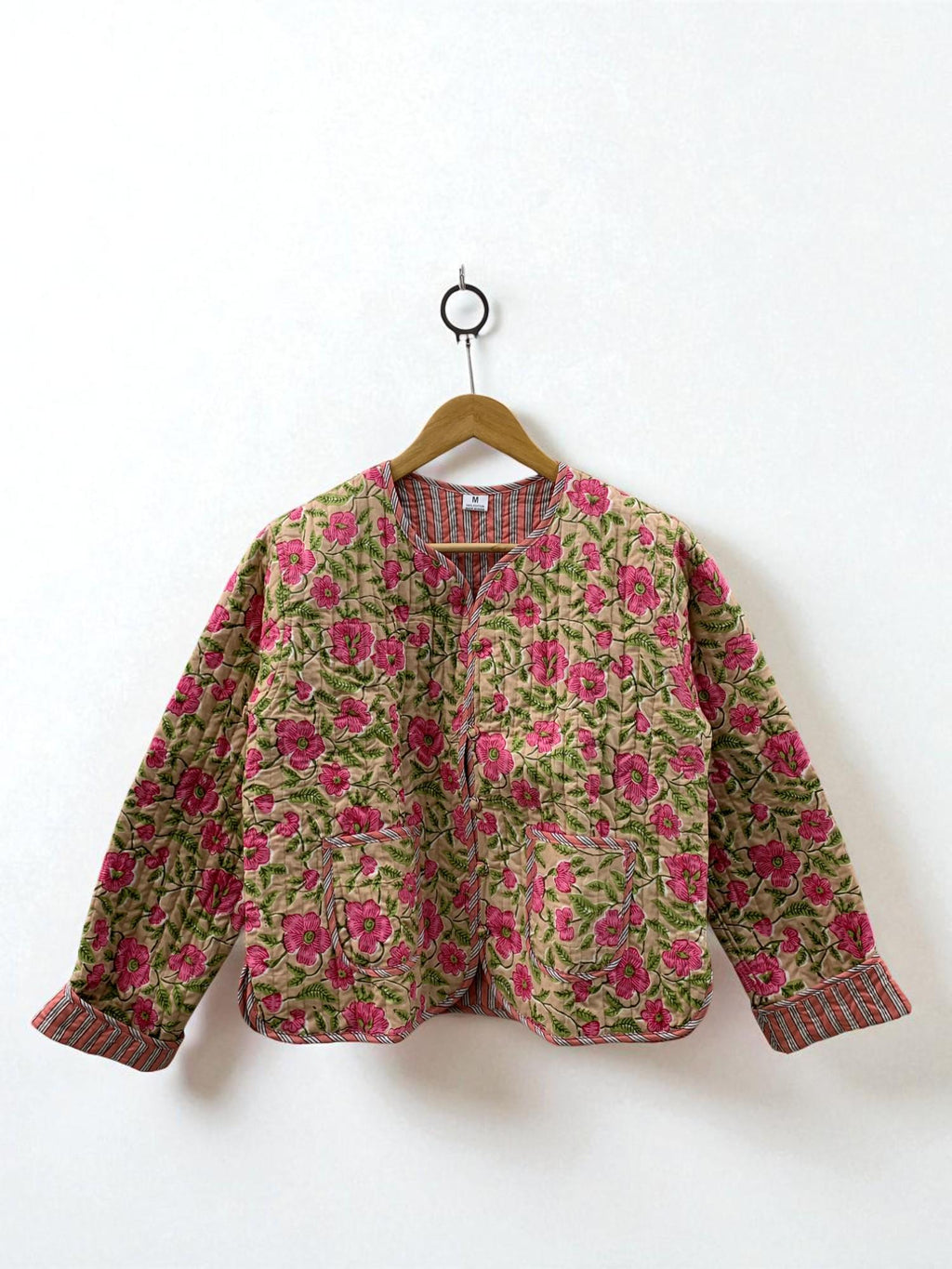 Floral Cotton Quilted Cropped Jacket |Women's Outerwear | Printed Lightweight Cropped Jacket | Spring Jacket |Bomber Jacket | Gift For Her |