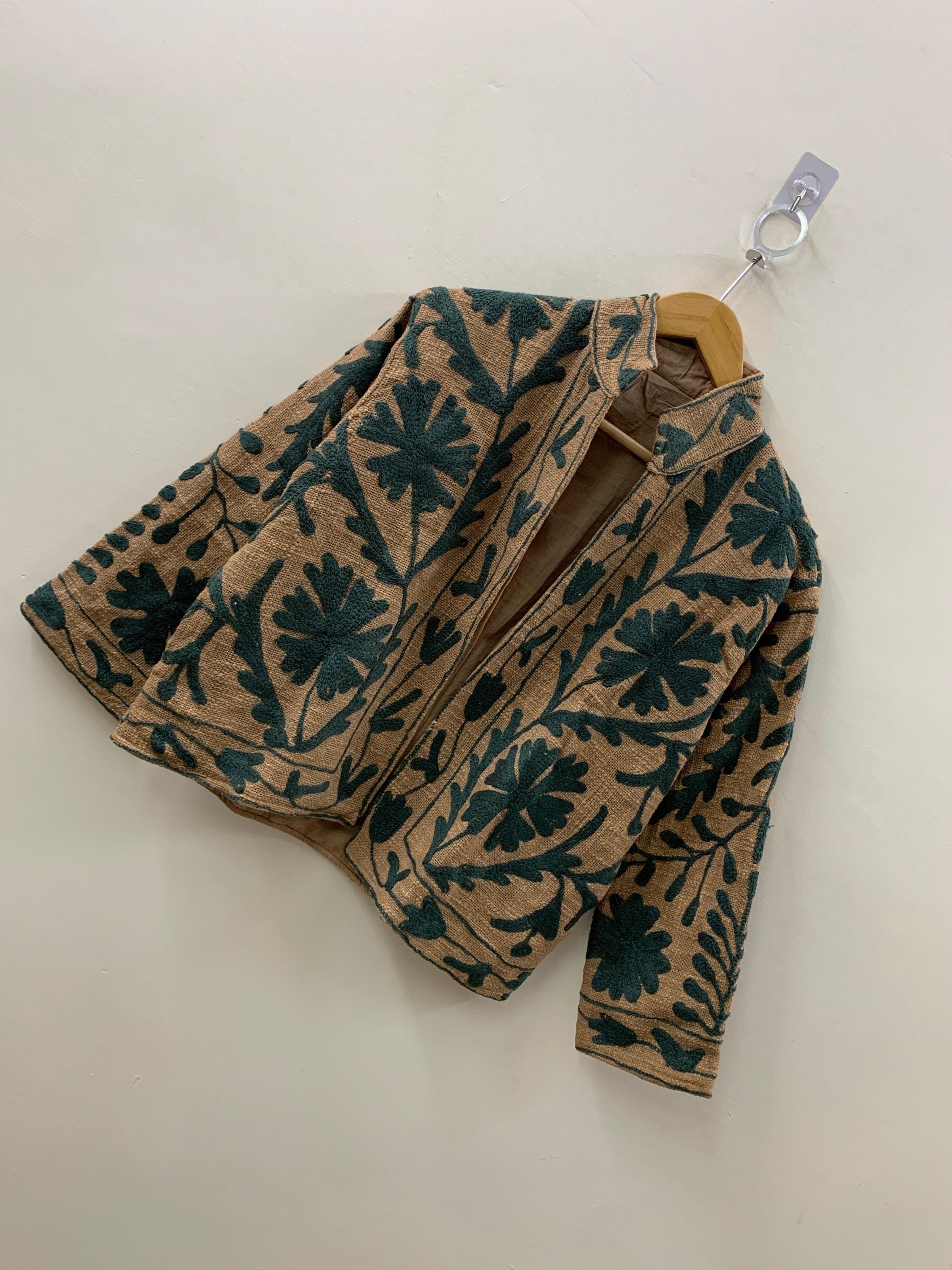 Suzani Hand Embroidery Jacket | Vintage Wear Women's Quilted Jacket Coat | Boho New Style TNT Fabric Coat's | Bomber Coat Outerwear | Gift