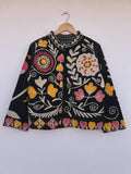 Velvet Suzani Embroidered Jacket | Boho Festival Coat | Gift For her