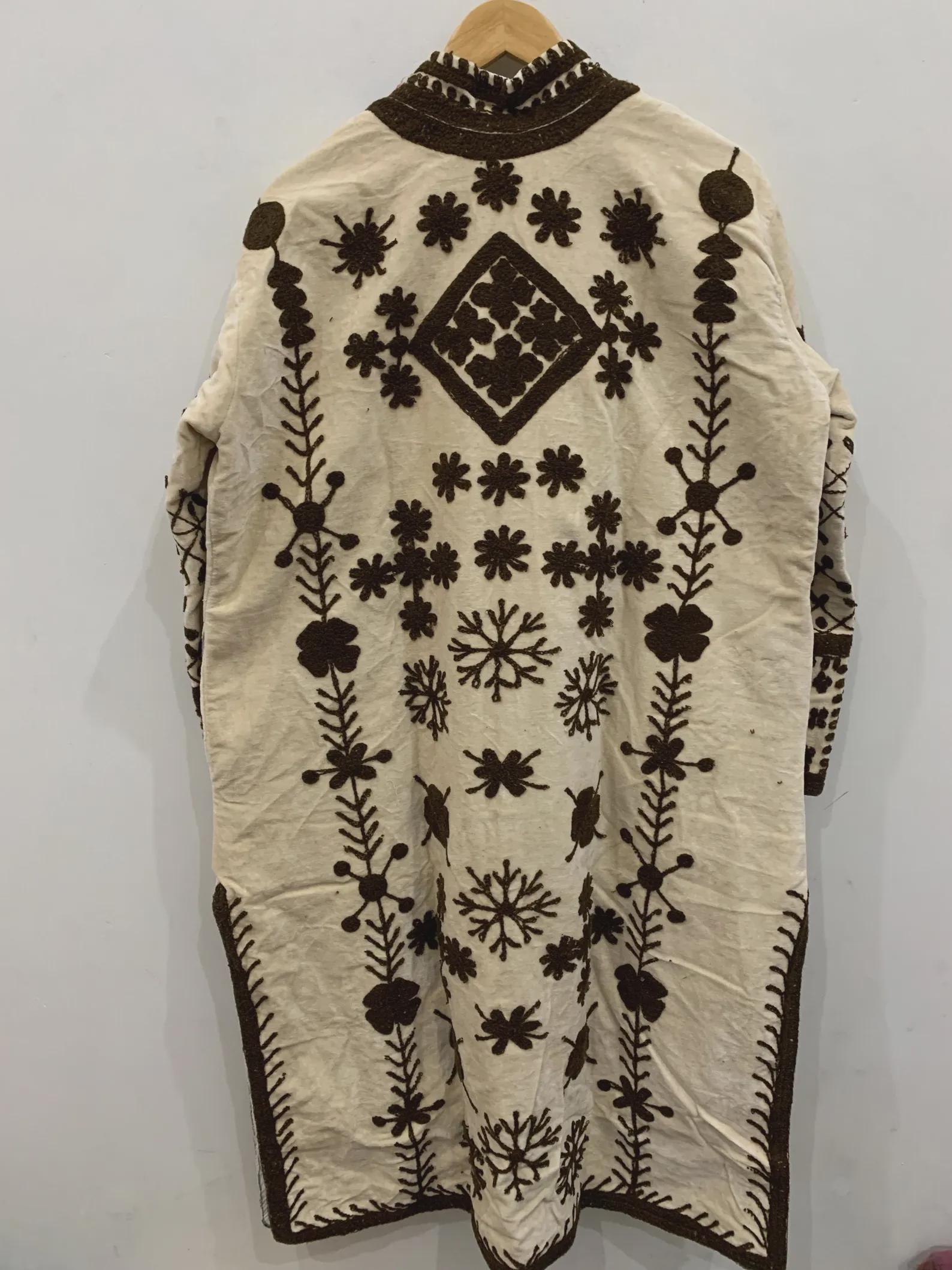 Floral Long Suzani Kimono Jacket | Boho Embroidered Duster | Vintage Uzbek Coat | Gift For Her