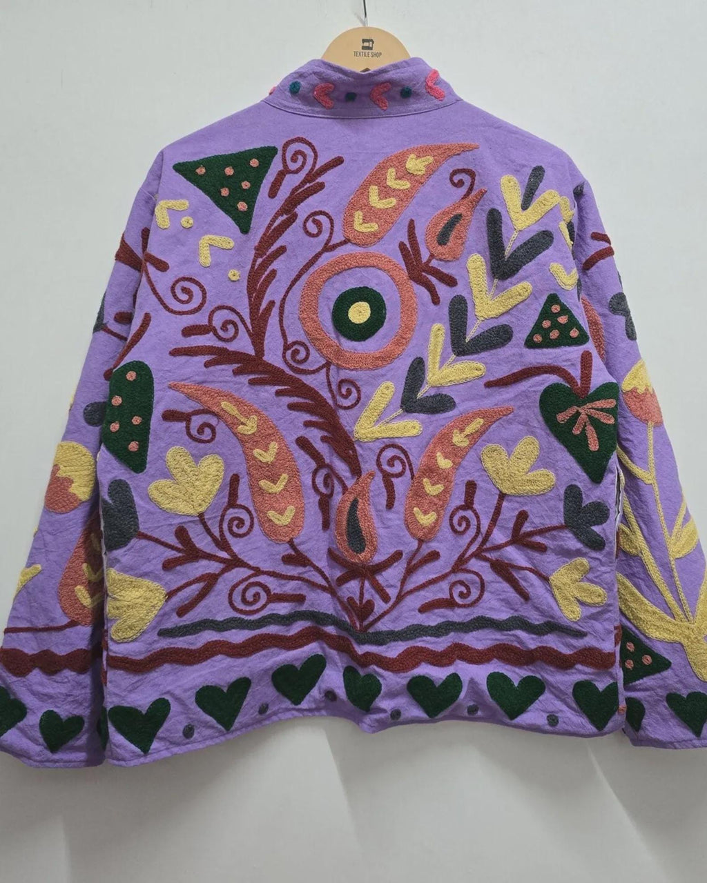Traditional Suzani Embroidered Coat |Short Velvet Jacket | Festival Coat | Ethnic Outerwear | Cropped Bohemian Jacket | Gift For Her