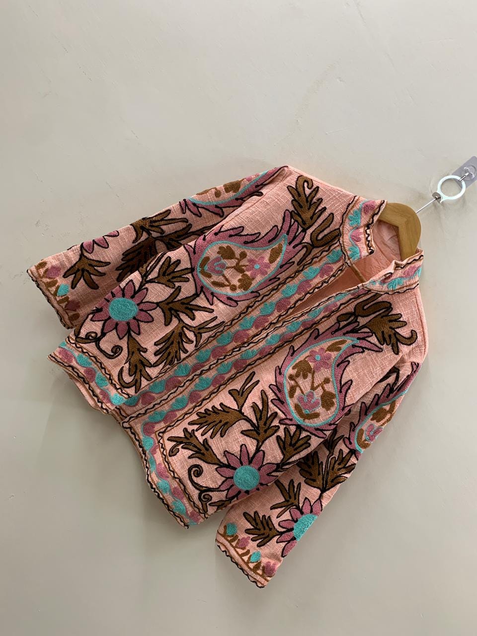 Floral Suzani TNT Fabric Short Jacket | Long Sleeve Spring Bomber Jacket | Gift For Her