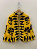 Mustard Velvet Embroidered Suzani Jacket |Bohemian Duster Coat | Women Suzani Coat |Embroidered Suzani Jacket, Robe |Gift For Her |Boho coat