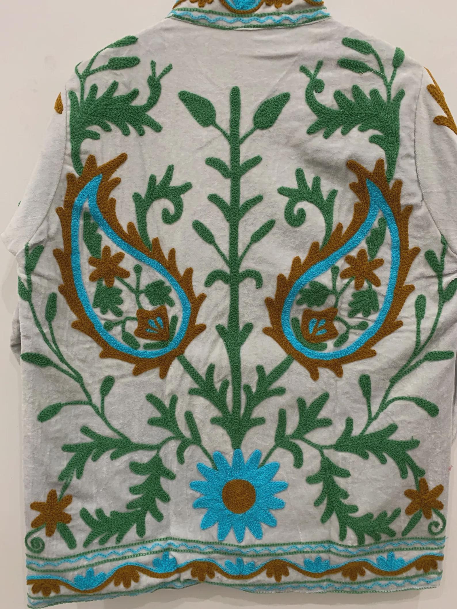 Boho Suzani Velvet Kimono Jacket | Hand Embroidered Short Coat | Vintage Ethnic Wear | Cropped Style Jacket | Winter Outfit | Gift for Her