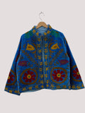 Suzani Velvet Short Jacket | Indian Suzani Embroidery Jacket | Winter Wear Women's Jacket Coat | Suzani Coat | Gift For Her |Duster Jacket