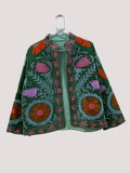 Suzani Velvet Short Jacket | Indian Suzani Embroidery Jacket | Winter Wear Women's Jacket Coat | Suzani Coat | Gift For Her |Duster Jacket